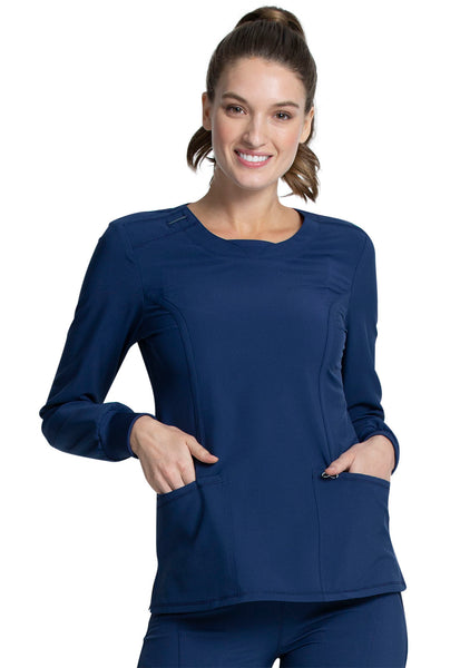 Infinity Women's Long Sleeve V-Neck Solid Scrub Top (MAR) | CK781A