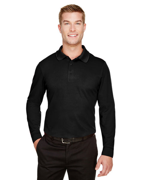 Devon & Jones CrownLux Performance® Men's Plaited Long Sleeve Polo (WEW) | DG20L