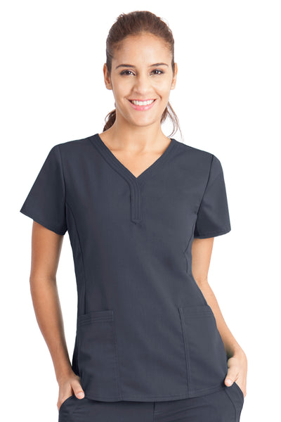 Purple Label by Healing Hands Women's Jane Y-Neck Solid Scrub Top (WEH) | 2167