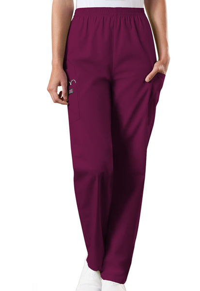 4200 PETITE - Cherokee Workwear Originals Women's Scrubs Elastic Waist Utility Scrub Pants (JH)