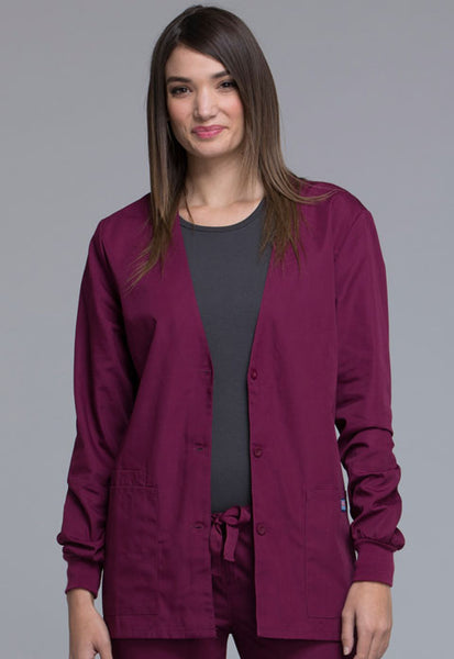 4301 - Cherokee Workwear Originals Women's V-Neck Solid Scrub Jacket (JH)