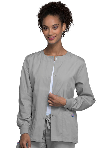 4350 -  Cherokee Workwear Originals Women's Jewel Neck Warmup Solid Scrub Jacket (RO)