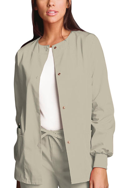 4350 - Cherokee Workwear Originals Women's Jewel Neck Warmup Solid Scrub Jacket (JH)