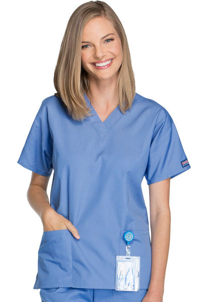 4700 - Cherokee Workwear Originals Women's V-Neck 2 Pocket Solid Scrub Top (JH)