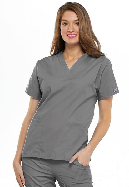 4700 - Cherokee Workwear Originals Women's V-Neck 2 Pocket Solid Scrub Top (RO)
