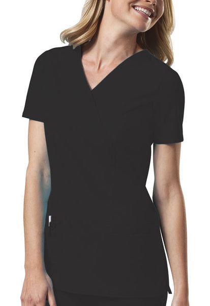 4728 - Core Stretch by Cherokee Workwear Women's Mock Wrap Princess Seam Solid Scrub Top (KEC)