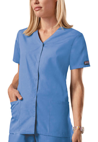 4770 - Cherokee Workwear Originals Women's Snap Front 2-Pocket Solid Scrub Top (JH)