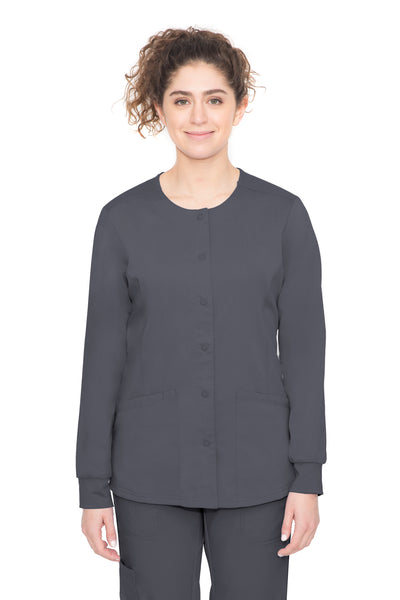 Purple Label by Healing Hands Women's Daisy Snap Warm Up Solid Scrub Jacket (WEH) | 5063
