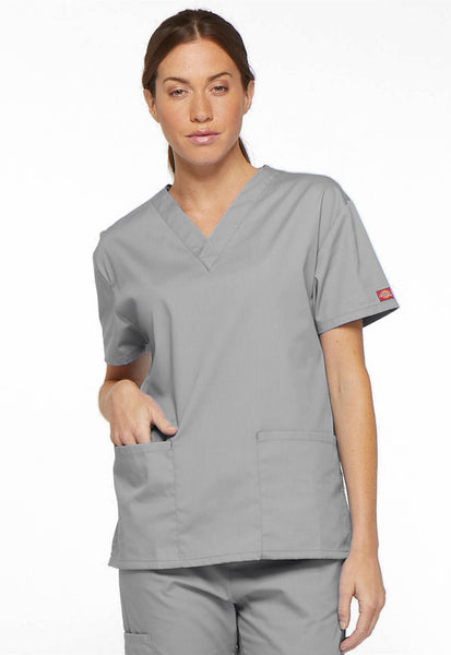 86706 - EDS Signature by Dickies Women's V-Neck Solid Scrub Top (RO)