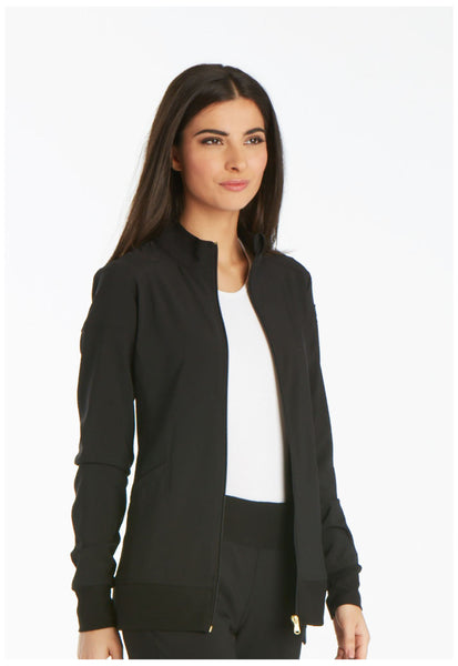 CK303 - iflex by Cherokee Women's Zip Front Warm-Up Solid Scrub Jacket (HES)