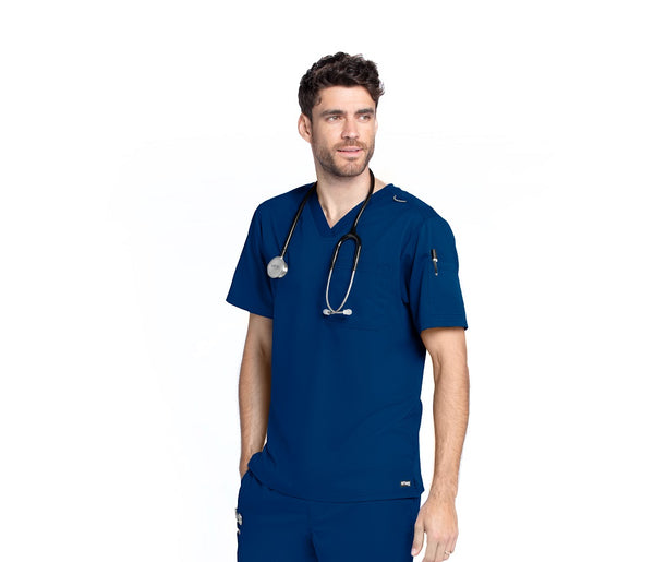 Grey's Anatomy Classic Evan Top - V-Neck Men's Scrub Top (MAR) | GRT091