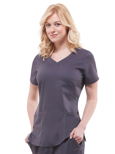 Purple Label by Healing Hands Women's Juliet V-Neck Yoga Scrub Top (CCHN) | 2245