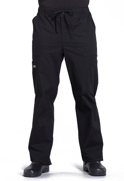 WW190 - Professionals by Cherokee Workwear Men's Tapered Leg Zip Fly Drawstring Scrub Pant (HES)