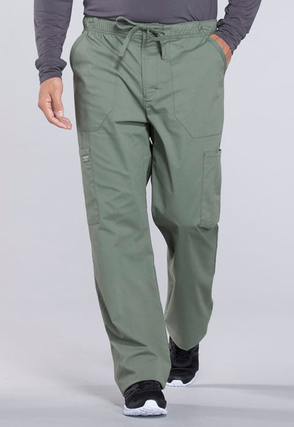 WW190 SHORT- Professionals by Cherokee Workwear Men's Tapered Leg Zip Fly Drawstring Scrub Pant (JH)