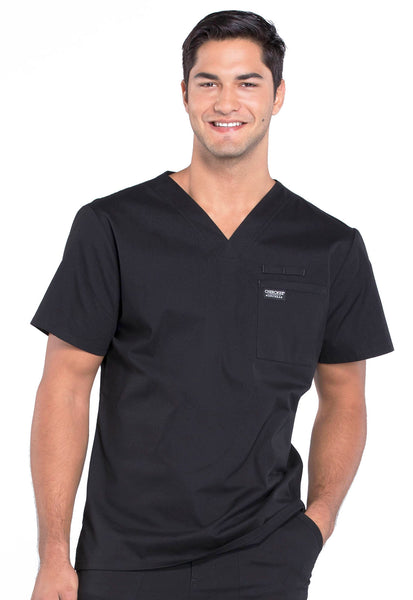 WW675 -  Professionals by Cherokee Workwear Men's V-Neck Solid Scrub Top (HES)
