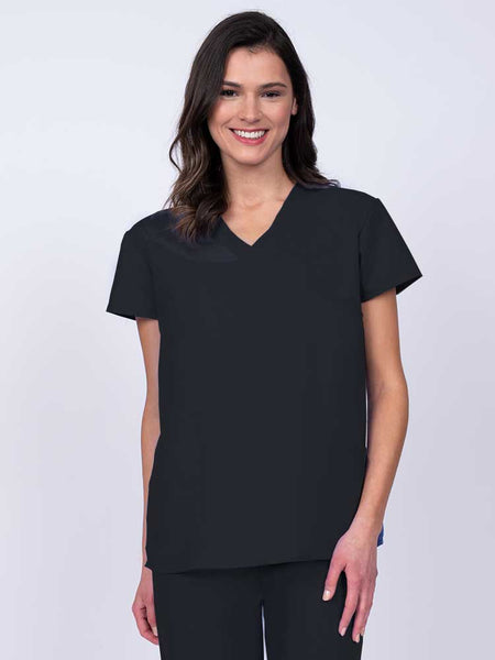 MedWorks Luv Scrubs Womens Pocketless Mock Wrap Top | 2601 (PDC)