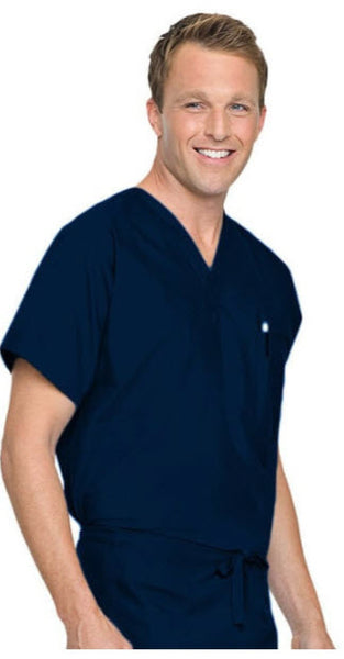 Landau Unisex Reversible V-Neck Classic Fit Solid Scrub Top (MAR) | 7502