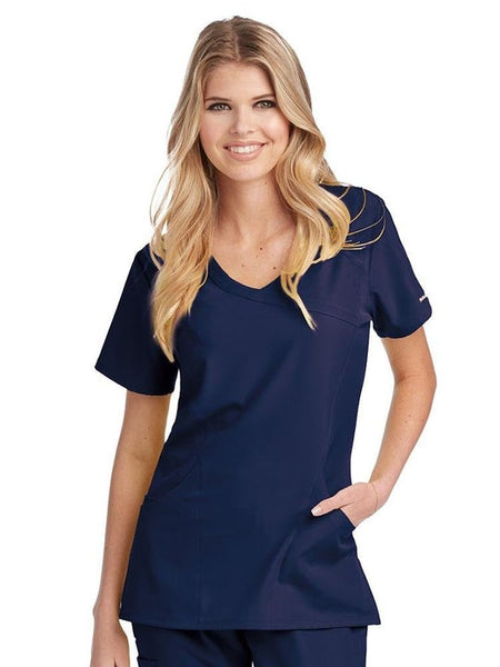 Skechers Women's Reliance Mock Wrap Scrub Top (MAR) | SK102