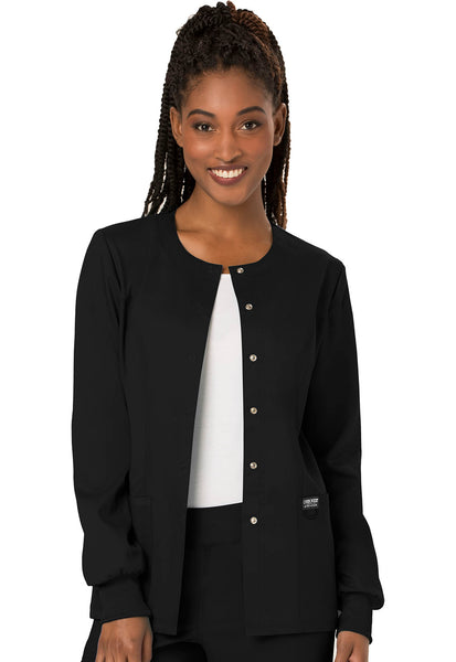 WW310 - Revolution by Cherokee Workwear Women's Snap Front Solid Scrub Jacket (CD)