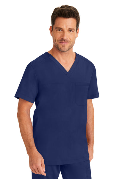 Purple Label by Healing Hands Men's Justin Solid Scrub Top (MAR) | 2330